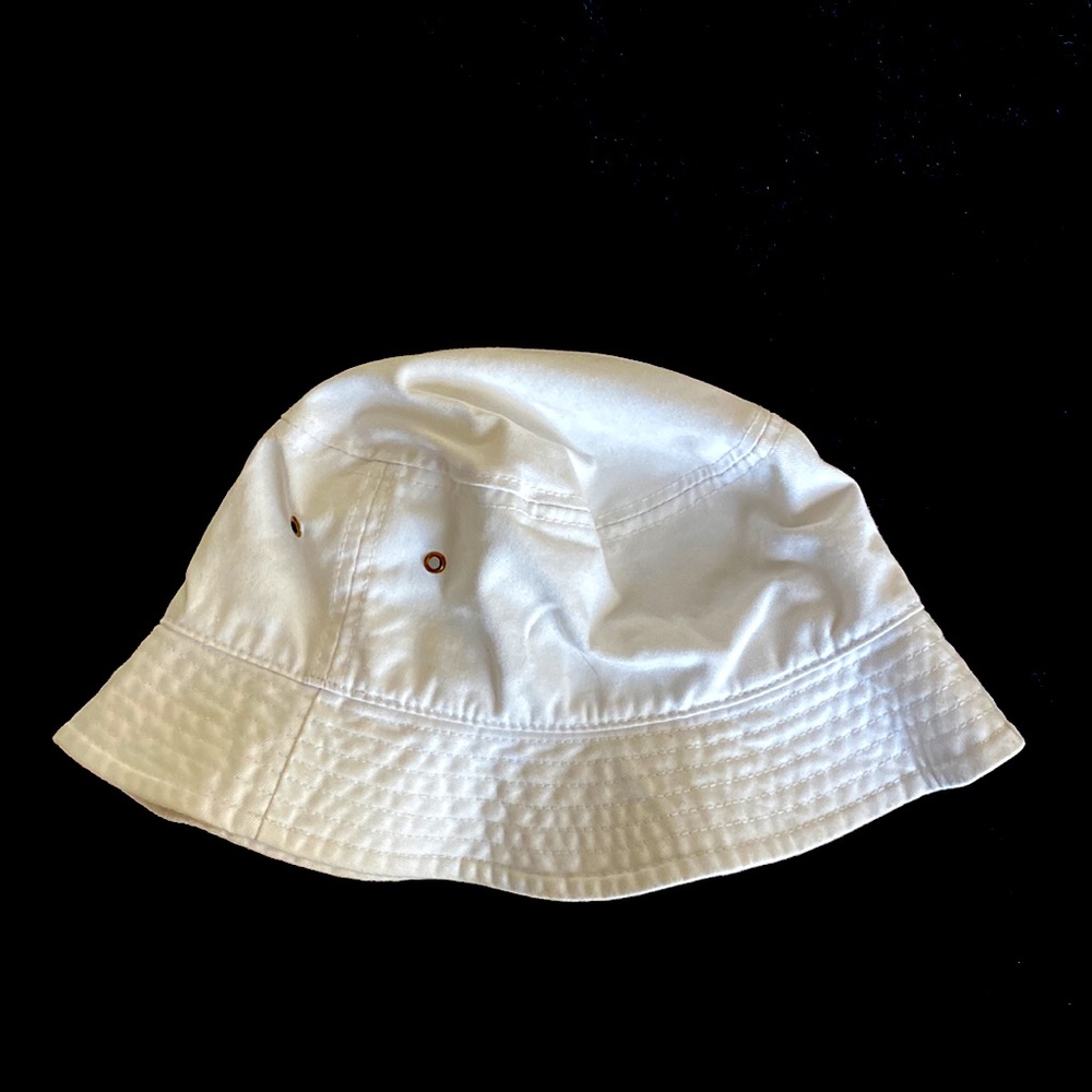 white bucket hat